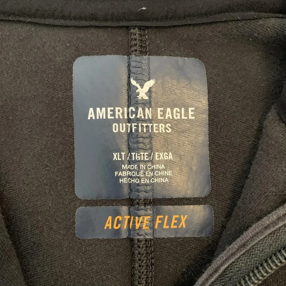 American Eagle Outfitters Hoodie Mens XLT Gray Active Flex Zip Fleece Jacket